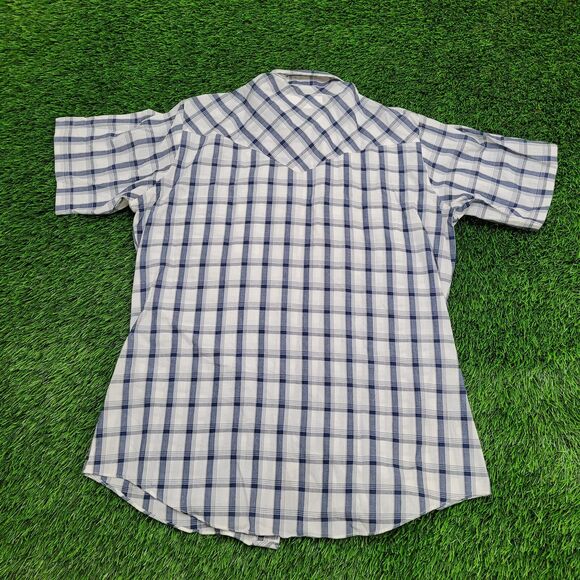 Vintage LEE Snap Button Shirt Large 22x29 Blue - Picture 2 of 14